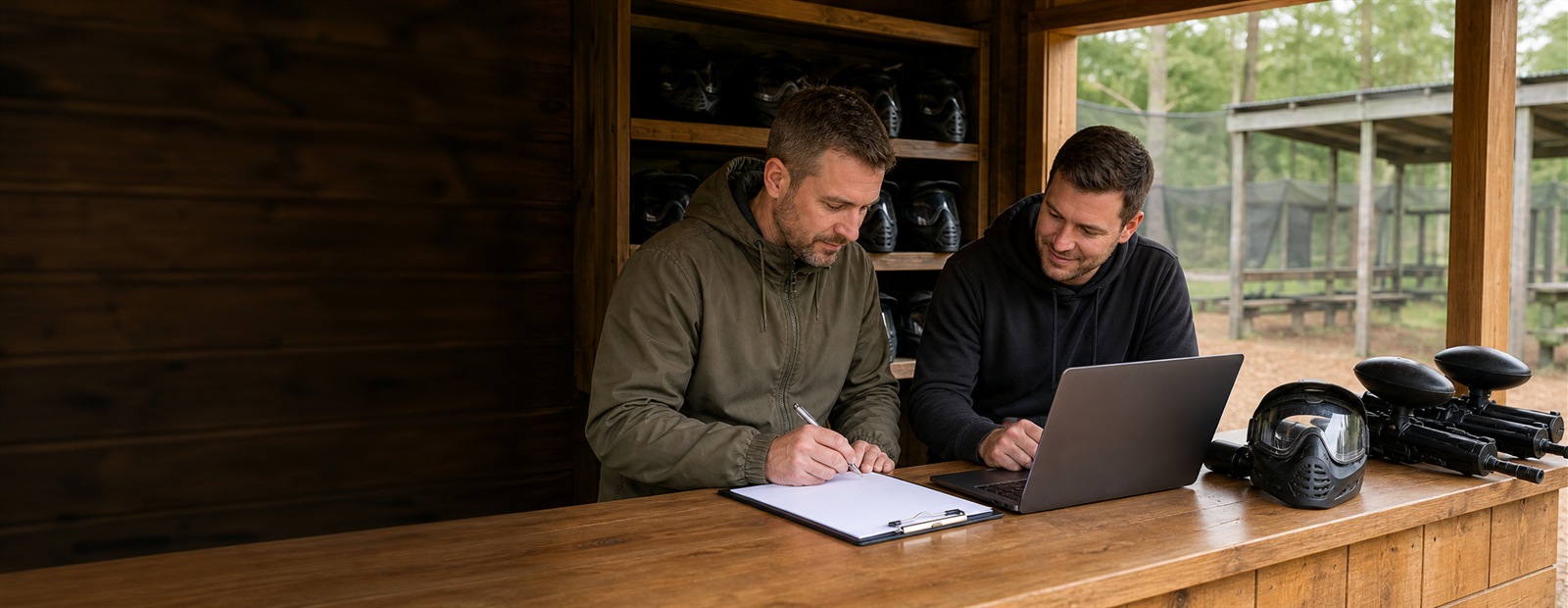 A paintball venue operator completing a UKPBA membership application